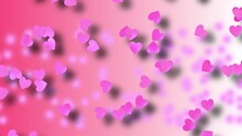 Pink Love Heart Greeting On Pink Wallpaper Background