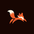 Jump Foxy Animal Modern Creative Logo, abstract orange fox jumping and running, fox wall art design, minimal foxes line logo icon illustration