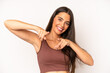 © kues1 - hispanic pretty woman feeling happy and confident, pointing to camera with both hands and laughing, choosing you