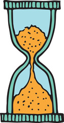 Wall Mural - hourglass icon. vintage clock doodle. deadline symbol