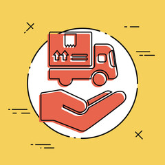 Sticker - Delivery services - Vector web icon