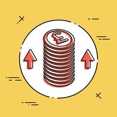 Wall Mural - Increase earnings - yen - Vector web icon