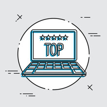 Top Rating - Vector Icon For Computer Website Or Application