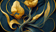 Elegant floral background in Art Nouveau style. Retro decorative flower design. Digital illustration