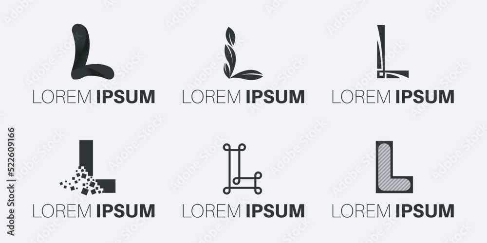 Set of creative monogram letter L logo design Stock Vector | Adobe Stock