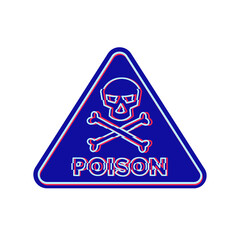 Wall Mural - Poison Symbol Neon Flickering Icon