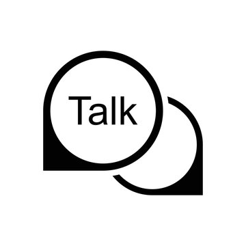 Talk word in speech bubble icon design. isolated 