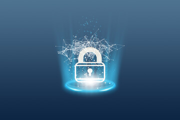 Poster - Concept of information security and encryption, secure access to personal information, secure Internet access, and cybersecurity. 3d rendering