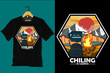 Chilling in Camping Retro Vintage T Shirt Design