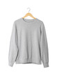 © Touchr - Gray sweater mockup hanging, Png file.