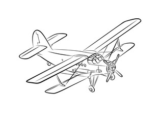 Poster - The Sketch of a passenger airliner.
