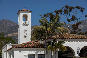 daytime view of the historic block of downtown montecito, california, usa.