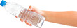 hand holding a water bottle Isolated 