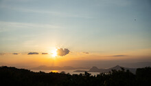 A Scenic Sunset Overlooking Taal Volcano At Tagaytay Philippines