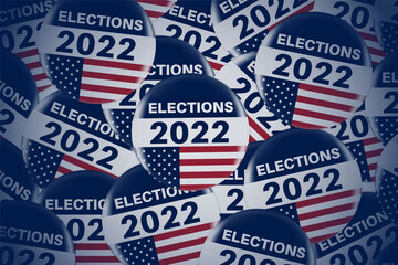 US, USA, american election, voting sign. 2022 midterm election.