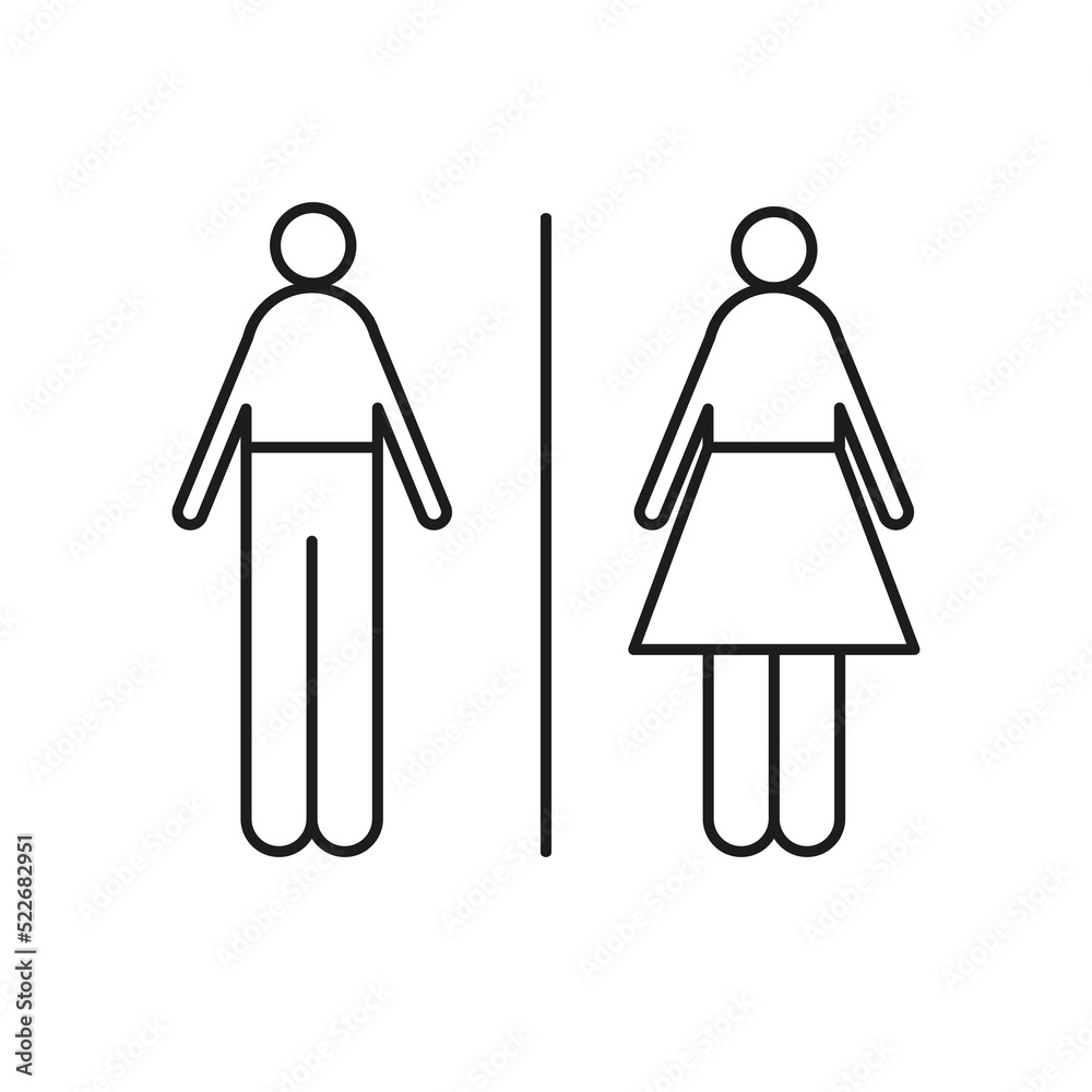 Wc toilet pictogram sign icon. Woman, man figure silhouette lavatory ...