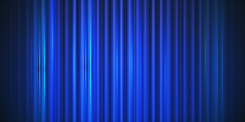 Poster - Creative wide blue tech lines wallpaper. Design and technology concept. 3D Rendering.