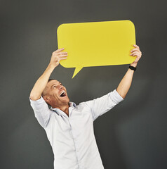 Poster - Social media is marketing and advertising copyspace for text, speech or a product. Share thoughts, views and comment on trending news or information. Have your say, talk and let your voice be heard