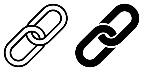Aufkleber - ofvs77 OutlineFilledVectorSign ofvs - link vector icon . isolated transparent - chain link sign . partnership . black outline and filled version . AI 10 / EPS 10 . g11386