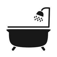 Bathtub Icon With Trendy Design