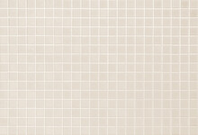 Cream Light Ceramic Wall Chequered And Floor Tiles Mosaic Background In Bathroom.