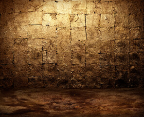 Wall Mural - abstract background in a golden empty room