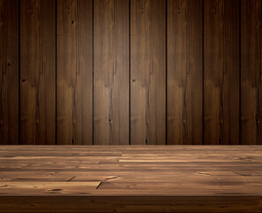 Wall Mural - Empty wooden table for displaying product illustrations