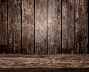 Wall Mural - Empty wooden table for displaying product illustrations
