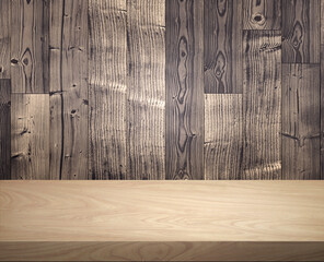 Wall Mural - Empty wooden table for displaying product illustrations