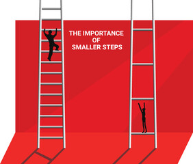 Importance of Smaller Steps Vector Illustration