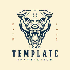 Poster - wolf character logo. for emblems or logo templates.