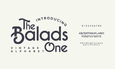Poster - Typeface modern serif fonts and numbers. Classic Typography Minimal Fashion Designs. Elegant stylish alphabet letters font, ligatures, and number.