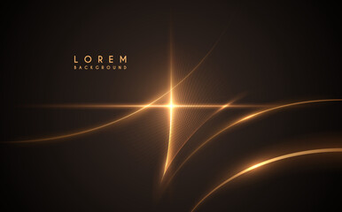 Wall Mural - abstract golden star glow with lines