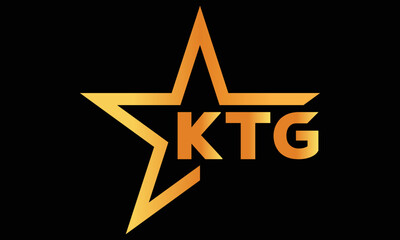 Wall Mural - KTG golden luxury star icon three letter logo design vector template. royal logo | luxury logo | jewelry logo | premium logo | iconic logo | Victoria logo |	