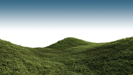 a 3d rendering image of grassed hill nature scenery