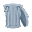 © platinka - Metal trash can with lid cartoon vector illustration