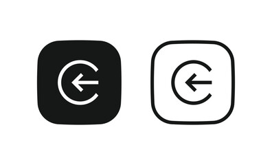 Poster - arrow Login account icon - Enter symbol, log in icon button - arrow and door icon entry symbols in filled, thin line, outline and stroke style for apps and website	