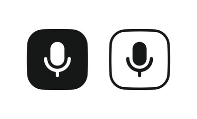 Canvas Print - microphone mic icon, voice icon symbol