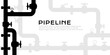 © KsanaGraphica - Pipelines textured background with copy space. Industrial vector banner with pipes and equipment.