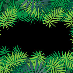 Wall Mural - tropical green leaf pattern background