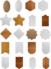 Aufkleber - Paper blank labels note paper texture background, isolated Clipping paths for design work empty free space mock up