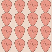 Monochrome Pink Forest Grove Seamless Pattern Large Leaves Foliage