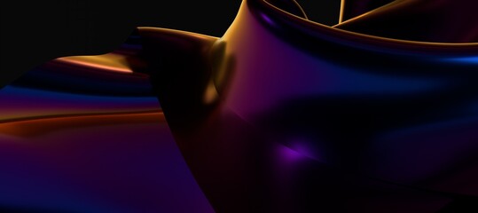 Aufkleber - Fluid design twisted shapes holographic 3D abstract background iridescent wallpaper