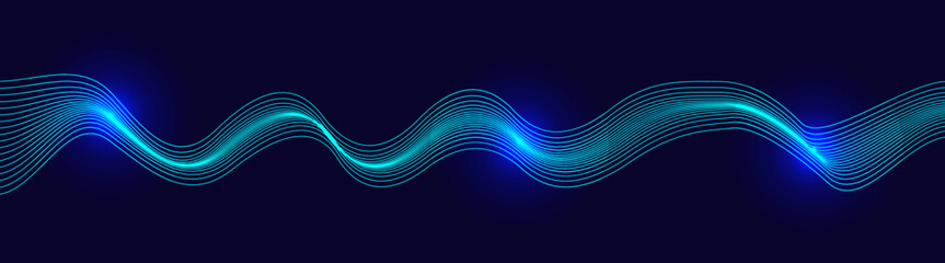 Poster - light speed rays science futuristic wave energy technology concept fluid art ink style motion blur o