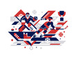 Ice hockey vector illustration flat geometric style.