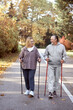 © gpointstudio - Senior caucasian couple hiking together at the park