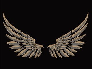 eagle wings vector design, color editable