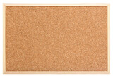 Fototapeta Miasta - blank cork pinboard with wooden frame isolated with transparent background