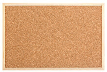 Blank Cork Pinboard With Wooden Frame Isolated With Transparent Background