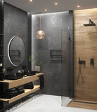 Fototapeta Łazienka - Master bathroom design ideas, 3D render